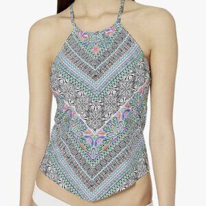 Laundry by Shelli Segal Women's Bohemian Strappy High Neck Tankini Top EUC